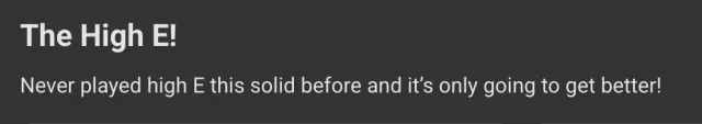 Member post titled The High E